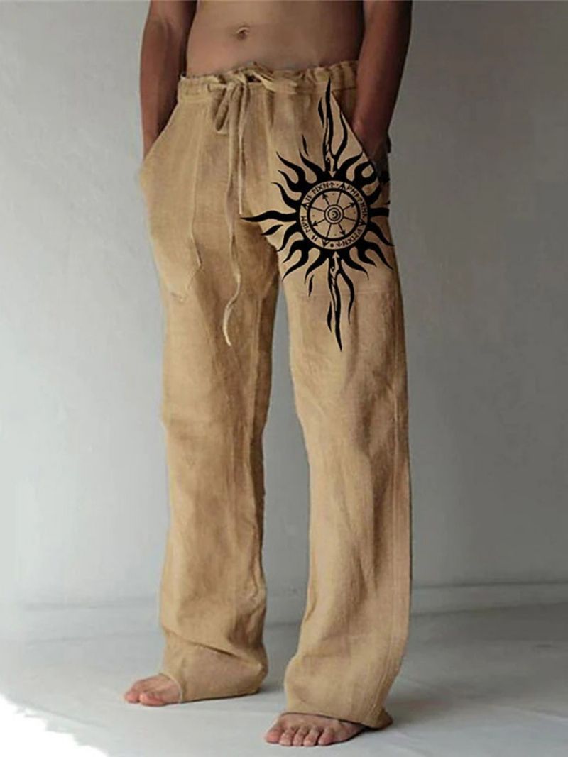 Print Straight European Summer Casual Pants