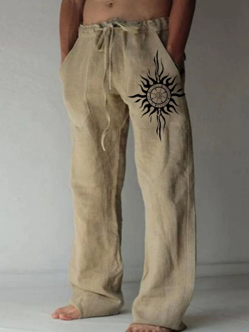 Print Straight European Summer Casual Pants