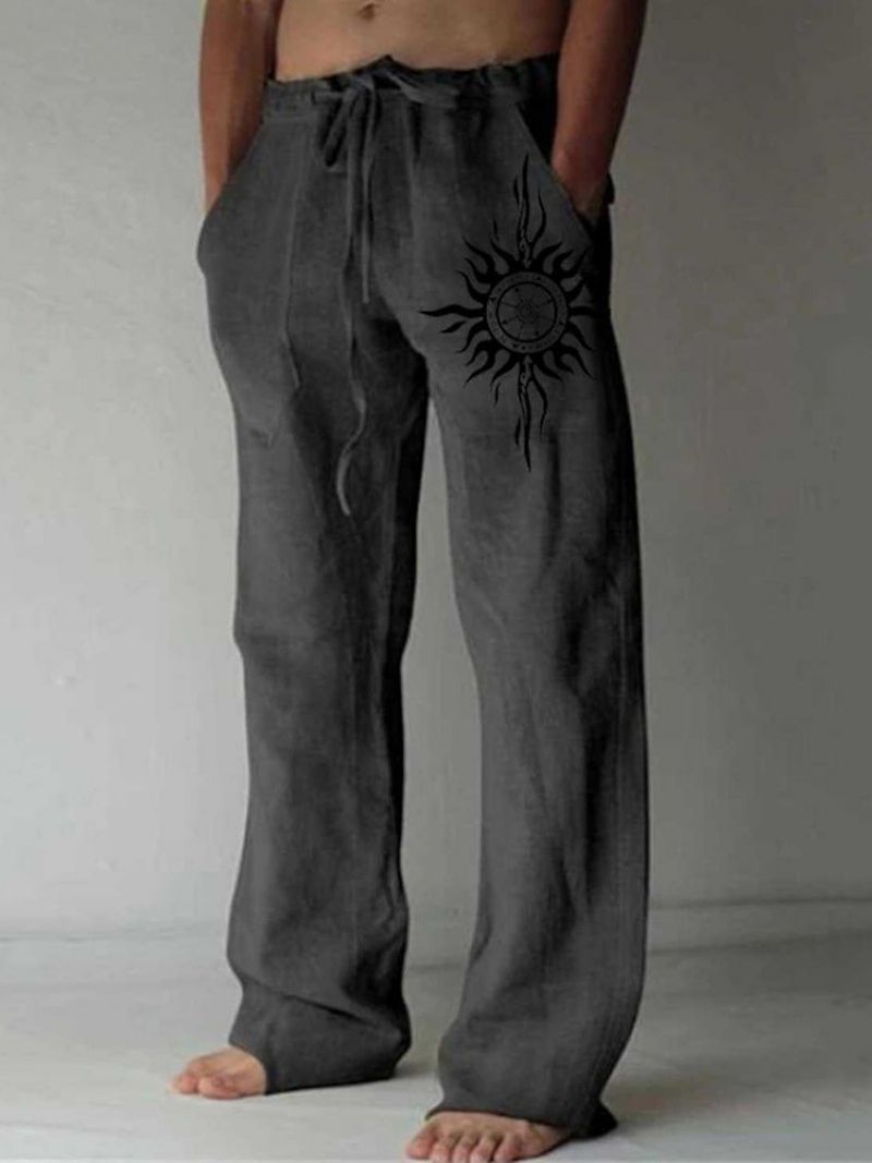 Print Straight European Summer Casual Pants