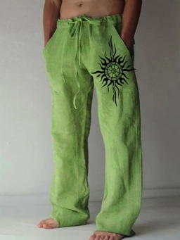 Print Straight European Summer Casual Pants