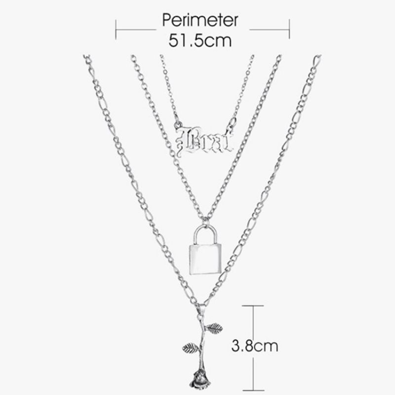 E-Plating Lock Unisex Naisten Kaulakorut