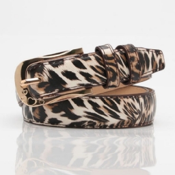 Muoti Pin Solki Leopard Print Pu Belt