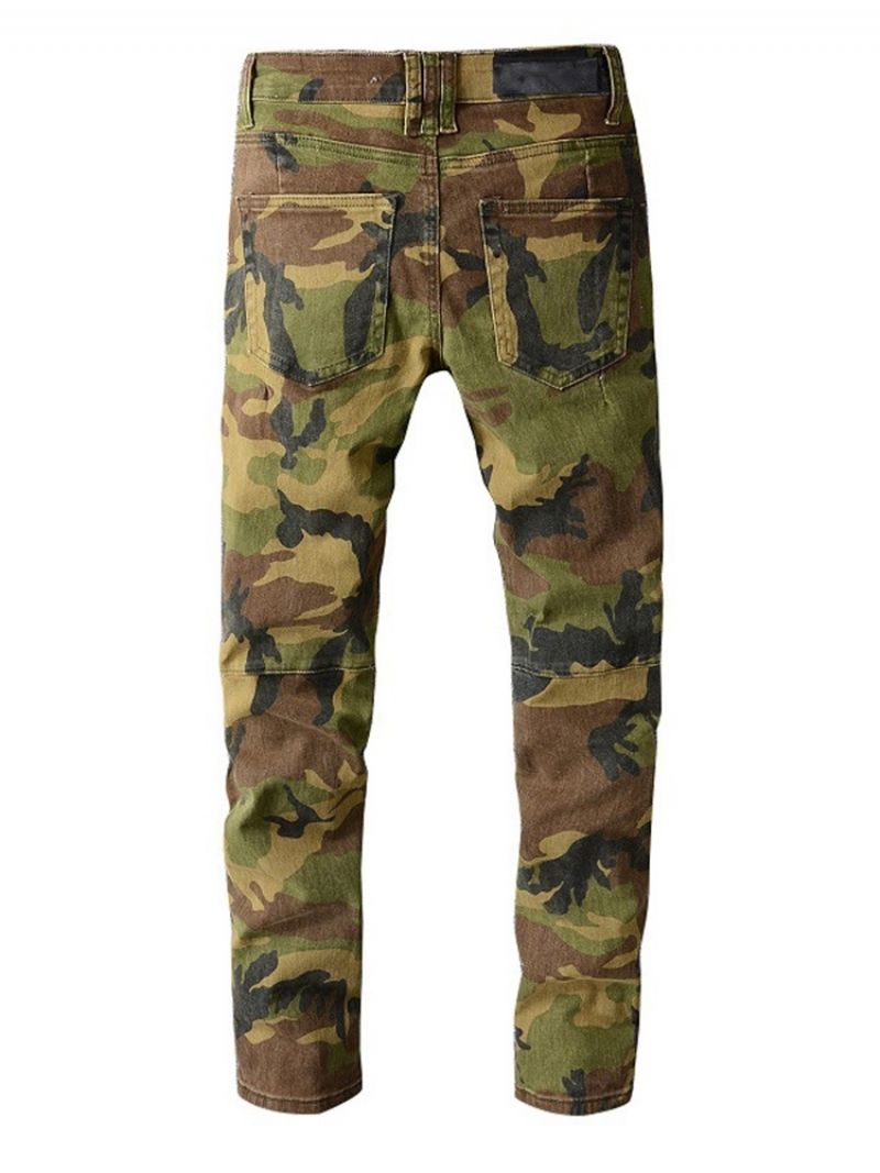 Naamiointitulostus Pencil Pants Euroopan Vetoketjulliset Farkut