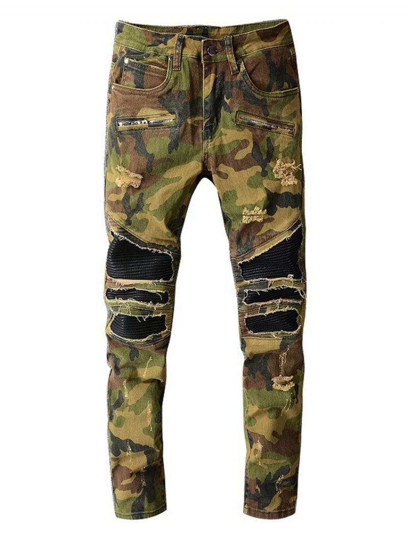 Naamiointitulostus Pencil Pants Euroopan Vetoketjulliset Farkut