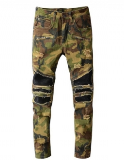 Naamiointitulostus Pencil Pants Euroopan Vetoketjulliset Farkut