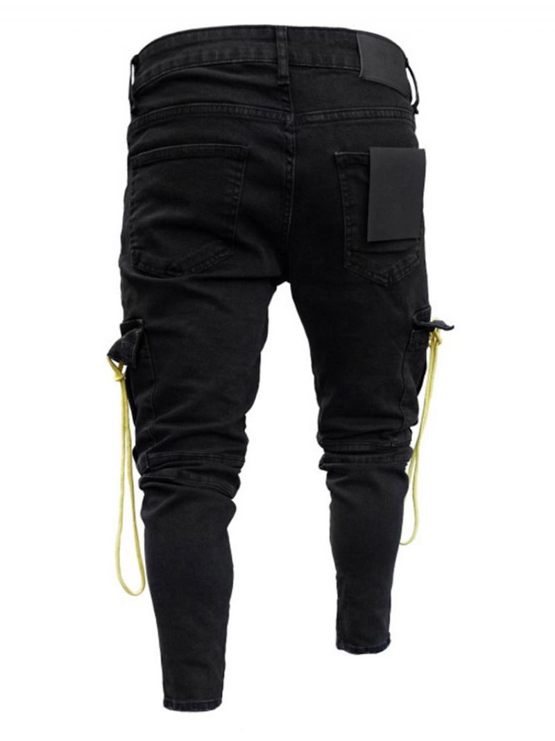 Pencil Pants Hole European Miesten Farkut