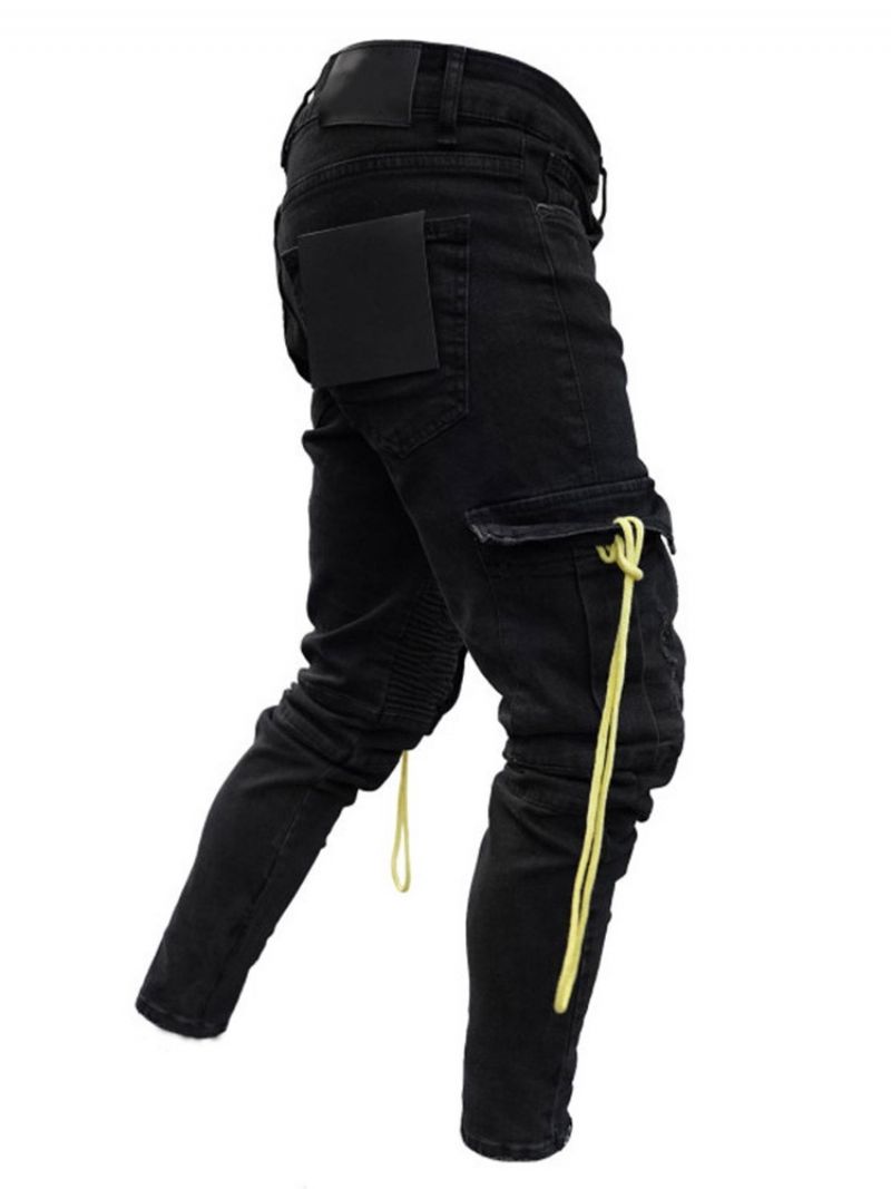 Pencil Pants Hole European Miesten Farkut