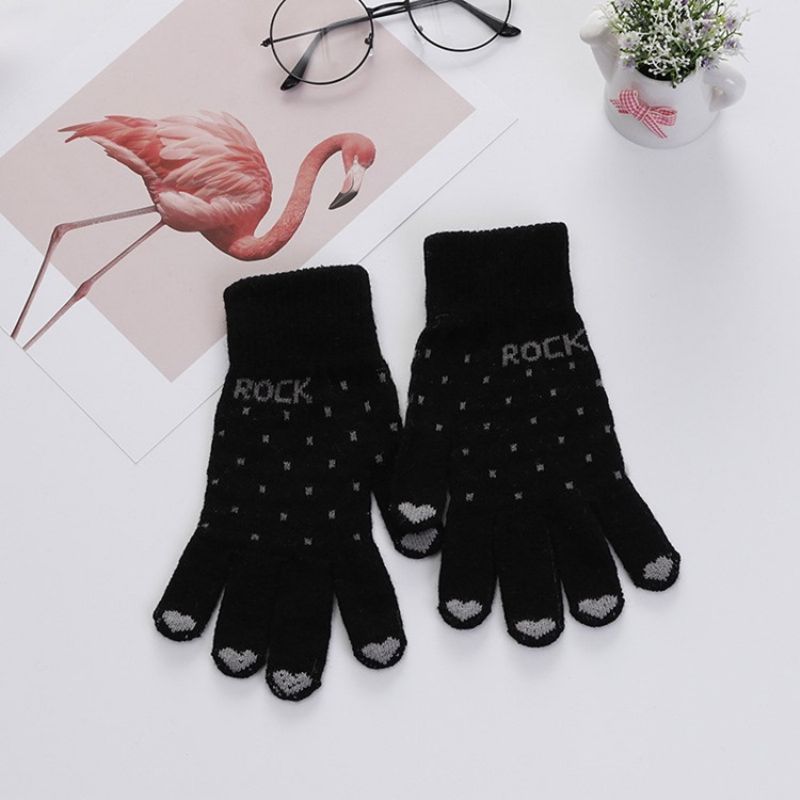 Letter Casual Winter Gloves