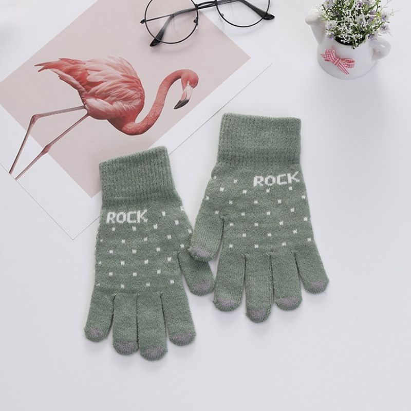 Letter Casual Winter Gloves