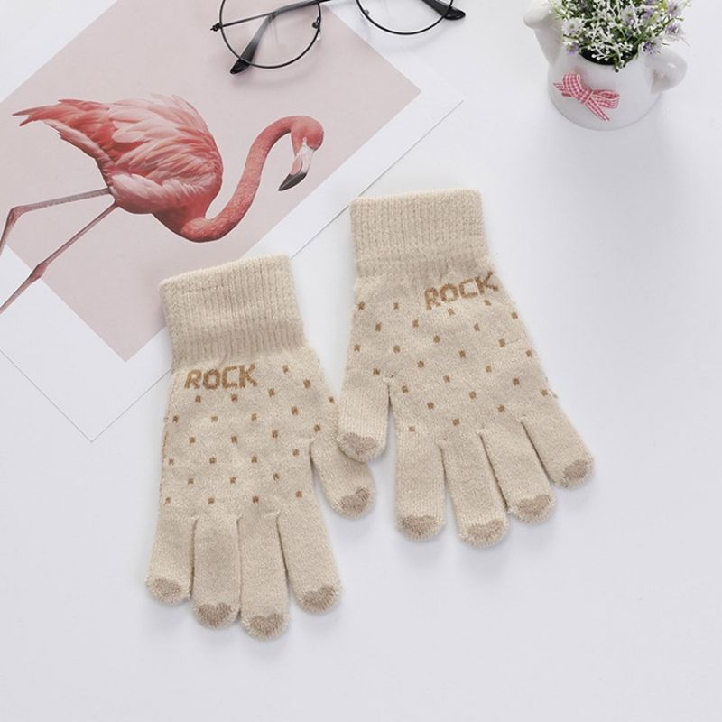 Letter Casual Winter Gloves