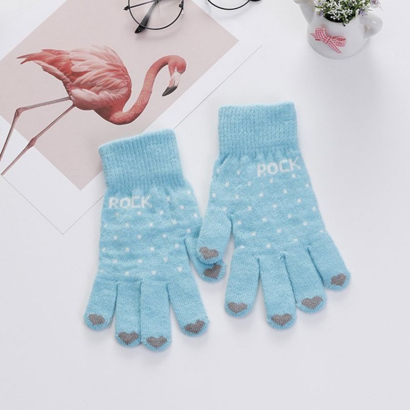 Letter Casual Winter Gloves