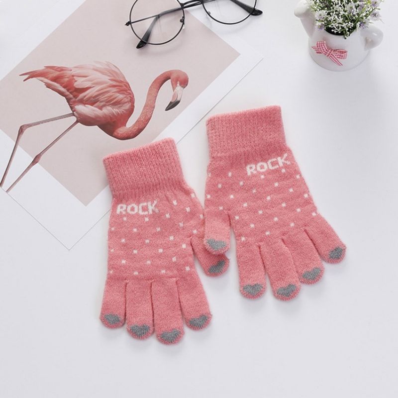 Letter Casual Winter Gloves