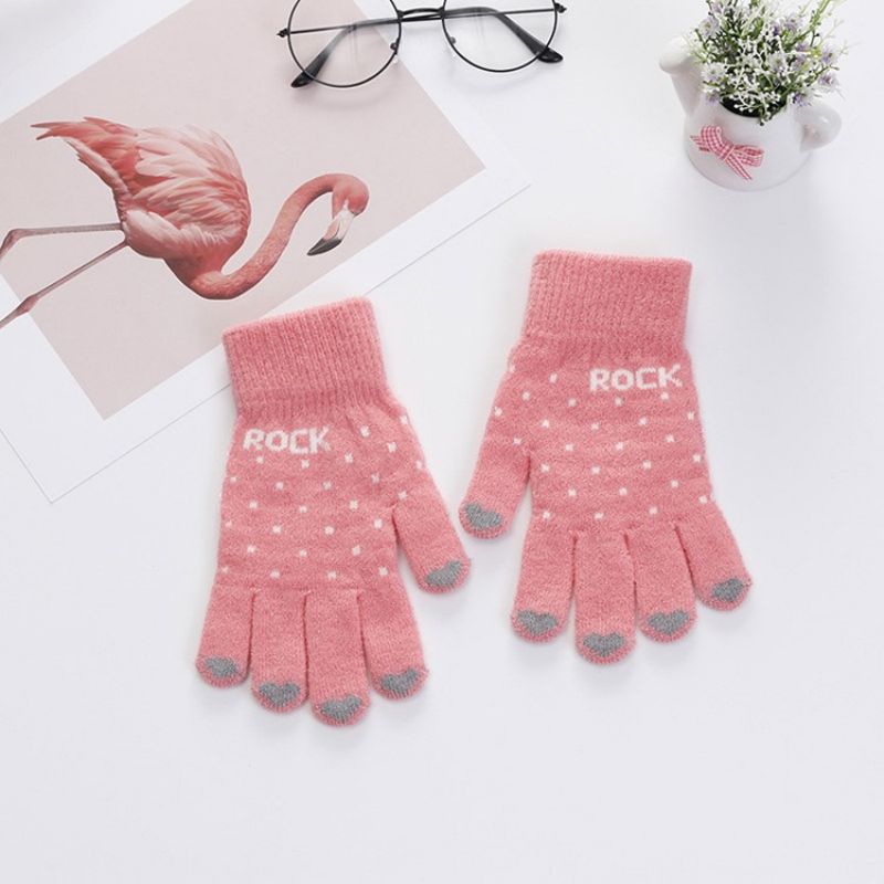 Letter Casual Winter Gloves