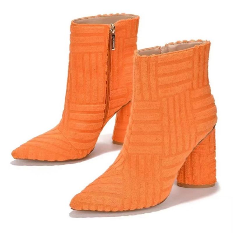 Chunky Heel Plain Teräväkärkiset Western-Korkokengät