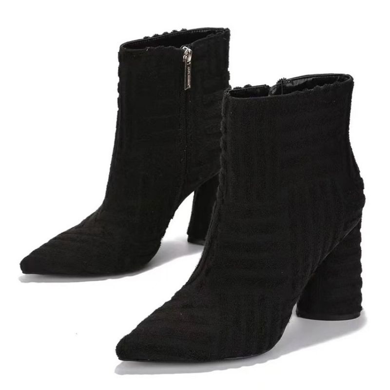 Chunky Heel Plain Teräväkärkiset Western-Korkokengät