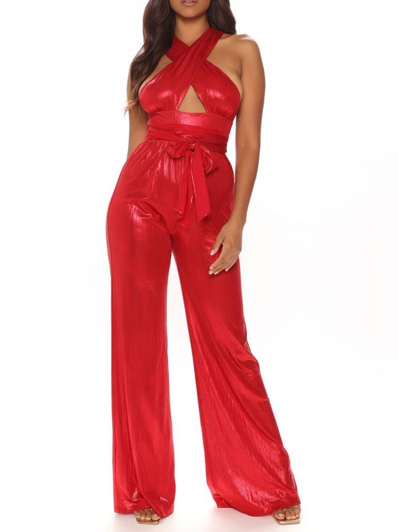 Hollow Full Length Sexy Slim Straight Jumpsuit