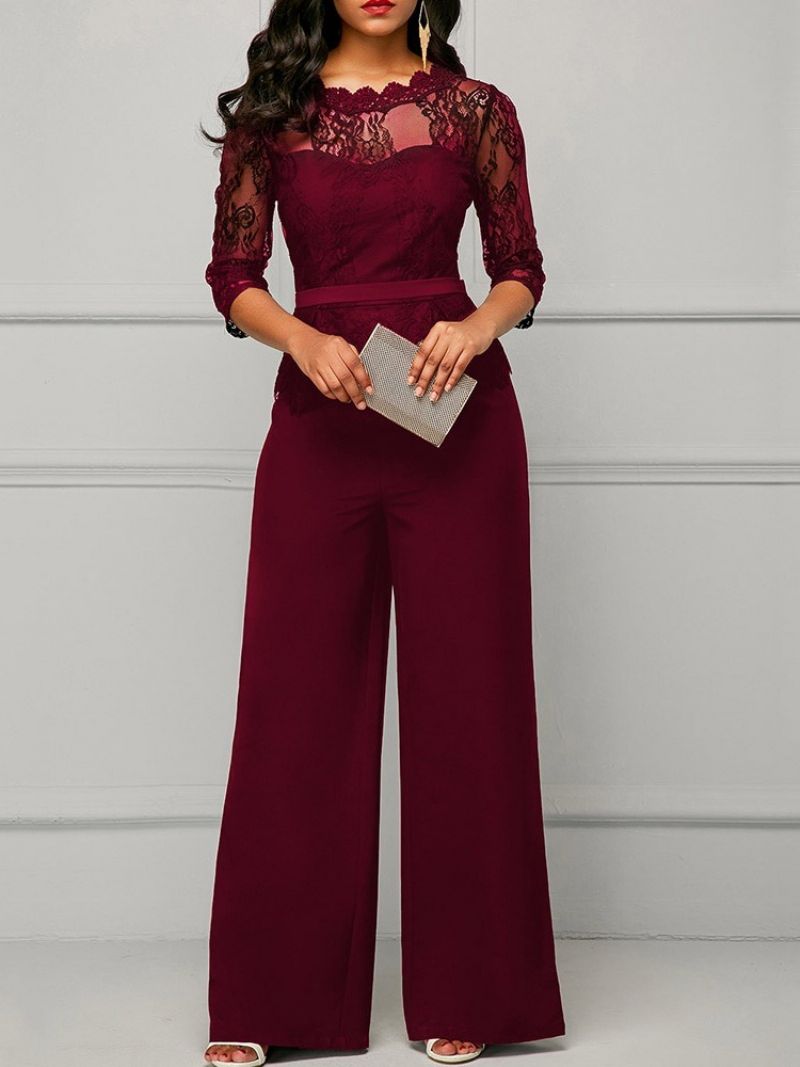 Office Lady Plain Lace High Waist Straight Haalari