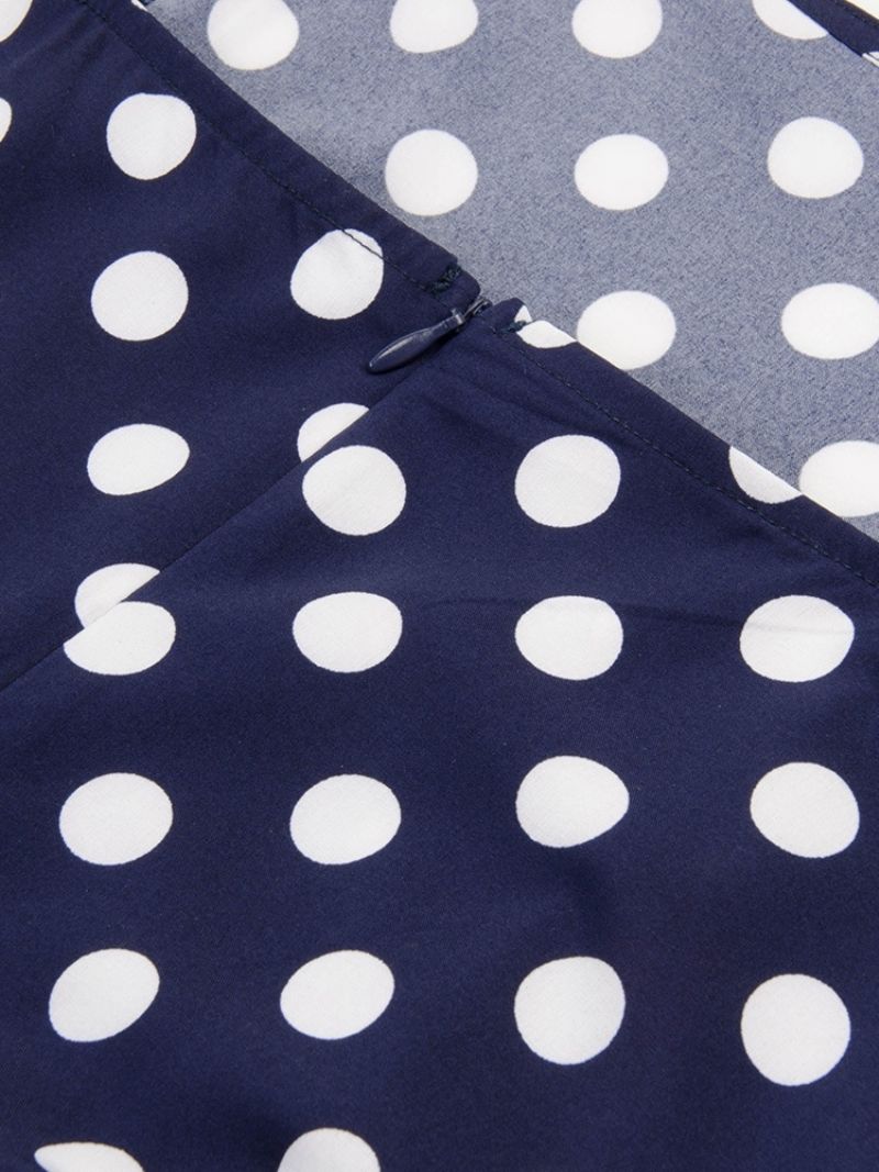 Polka Dots Belt Strap Leveäjalkainen Slim Jumpsuit