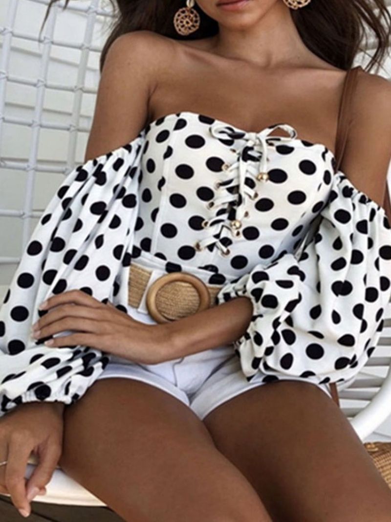 Print Shortsit Polka Dots Naisten Ohut Haalari