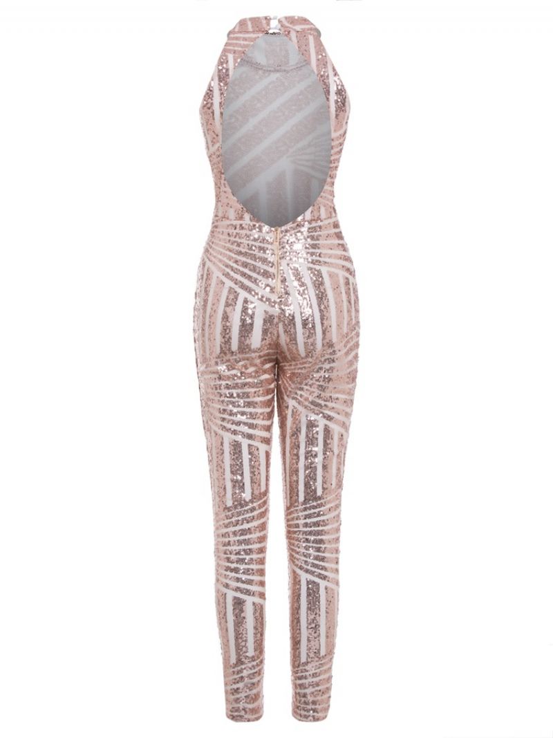 Selkänojaton Sequins Plain Jumpsuit