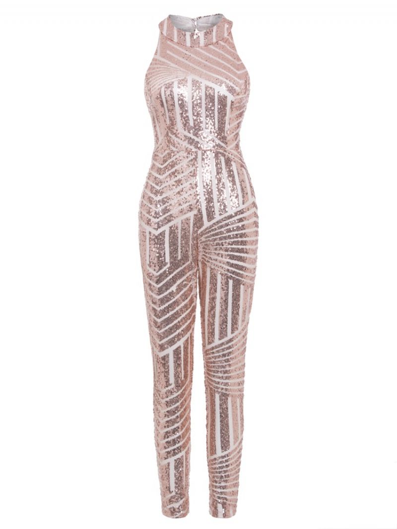 Selkänojaton Sequins Plain Jumpsuit