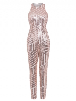 Selkänojaton Sequins Plain Jumpsuit