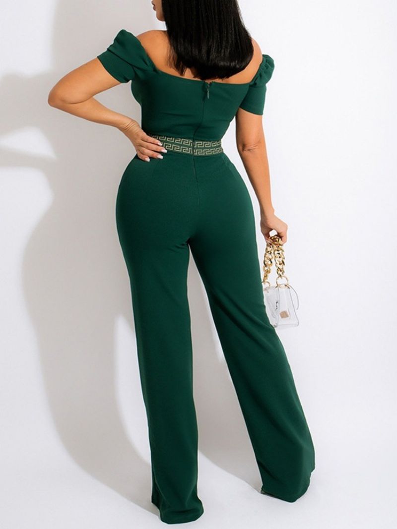 Tulosta Täyspitkä Muoti Slim Straight Jumpsuit