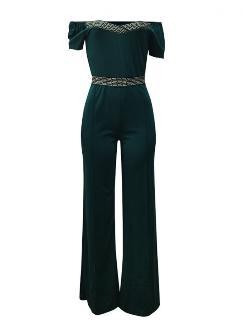 Tulosta Täyspitkä Muoti Slim Straight Jumpsuit