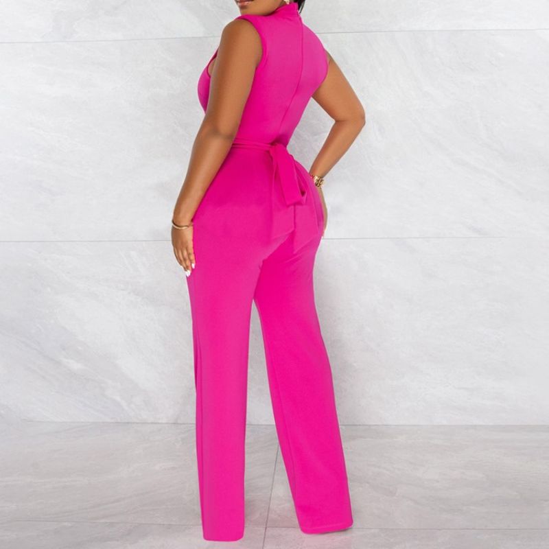 Western Full Length Chain Slim Straight Jumpsuit