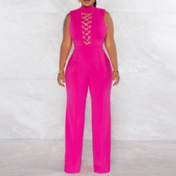 Western Full Length Chain Slim Straight Jumpsuit