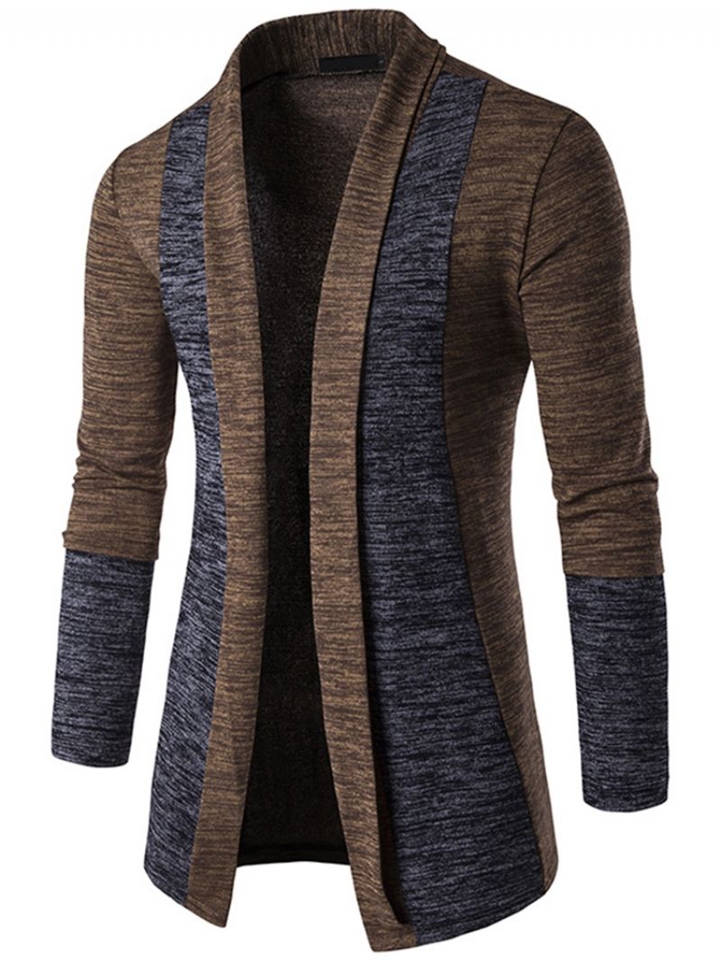 Color Block Cardigan Casual Miesten Neuleet