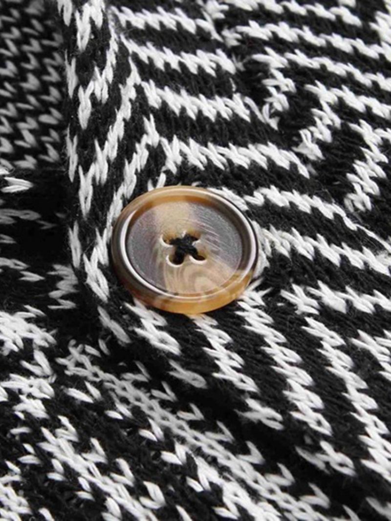 Lapel Pocket Houndstooth Talvi Yksirivinen Villapaita