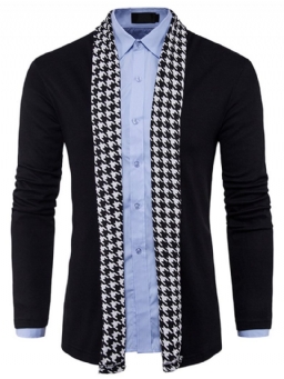 Normaali Houndstooth Slim Fall Miesten Villapaita