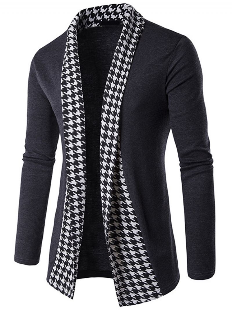 Vogue Houndstooth Patchwork Neuletakki Miesten Neuleet