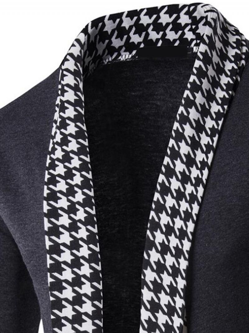 Vogue Houndstooth Patchwork Neuletakki Miesten Neuleet