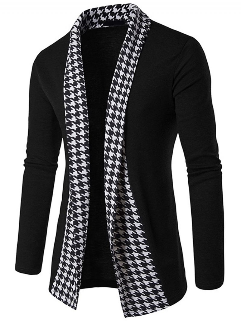 Vogue Houndstooth Patchwork Neuletakki Miesten Neuleet