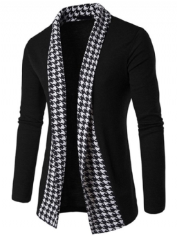 Vogue Houndstooth Patchwork Neuletakki Miesten Neuleet