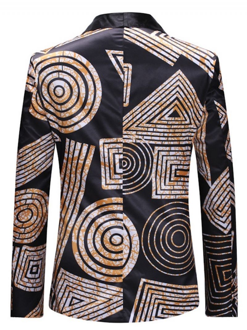 Geometric Print One Button Miesten Vapaa-Ajan Bleiseri