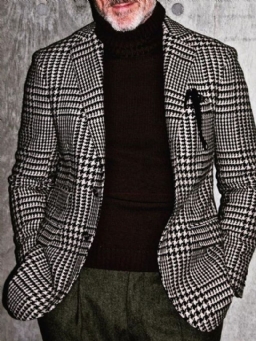 Houndstooth Casual Slim Leisure Blazer