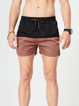 Colour Block Straight Lace-Up Rento Miesten Shortsit