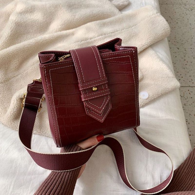 Alligaattori Kohokuviointi Pu Suorakulmio Crossbody Laukut