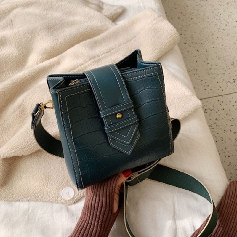 Alligaattori Kohokuviointi Pu Suorakulmio Crossbody Laukut