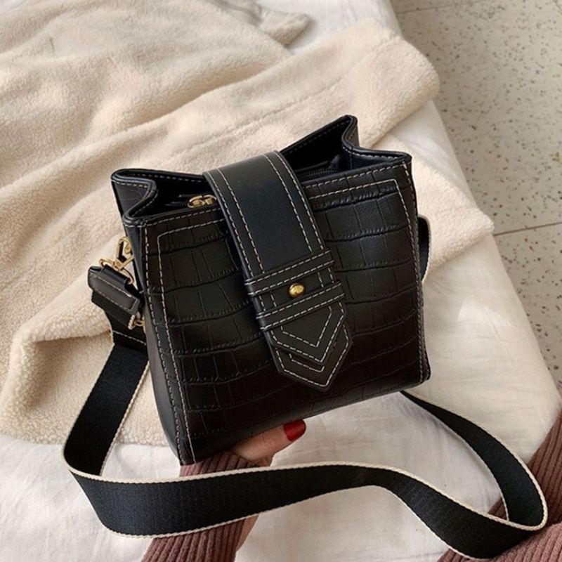 Alligaattori Kohokuviointi Pu Suorakulmio Crossbody Laukut