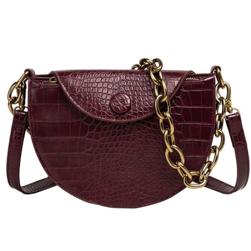 Alligator Pu Thread Satula Crossbody Laukut