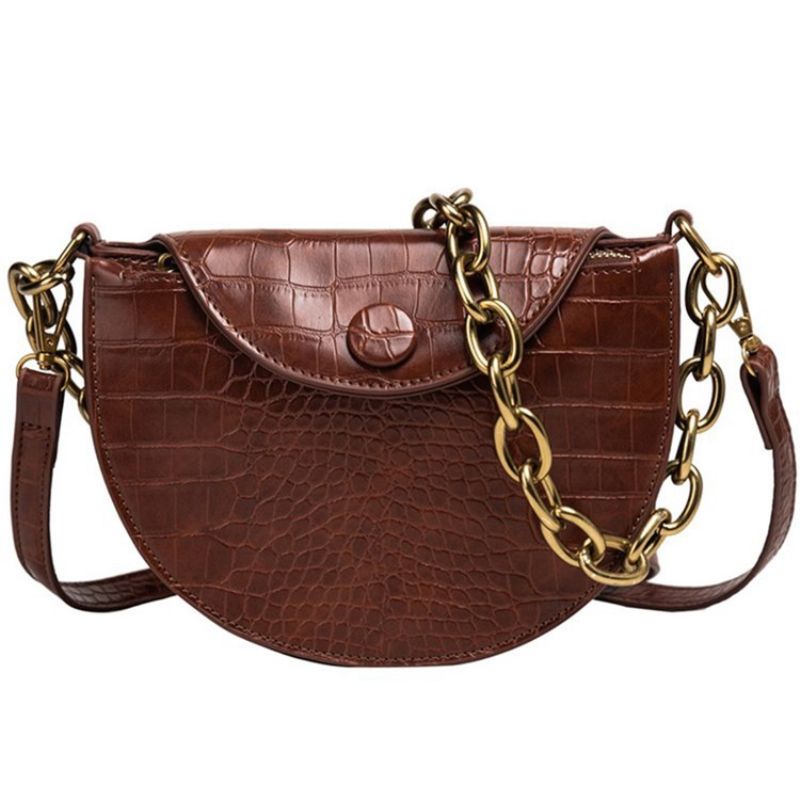 Alligator Pu Thread Satula Crossbody Laukut