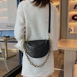 Alligator Pu Thread Satula Crossbody Laukut