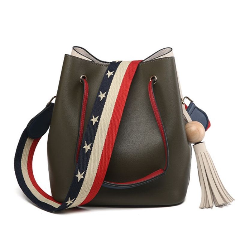 Casual Color Block Tupsu Crossbody Bag