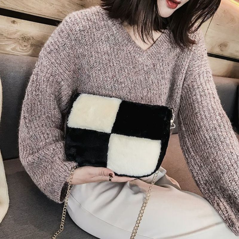 Color Block Saddle Crossbody Laukut