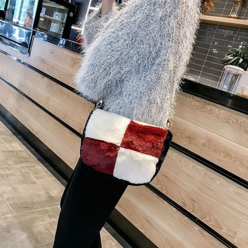 Color Block Saddle Crossbody Laukut