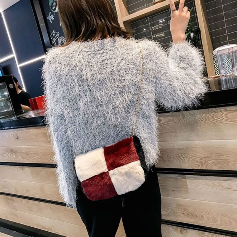 Color Block Saddle Crossbody Laukut